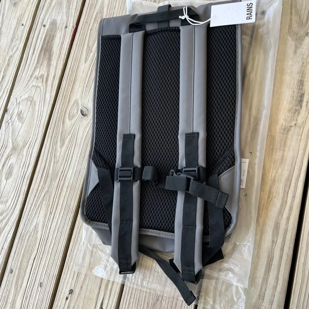 Rains rolltop rucksack gray NWT waterproof laptop bag